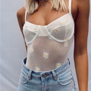 NWT Princess Polly Augusta Mesh Bodysuit
